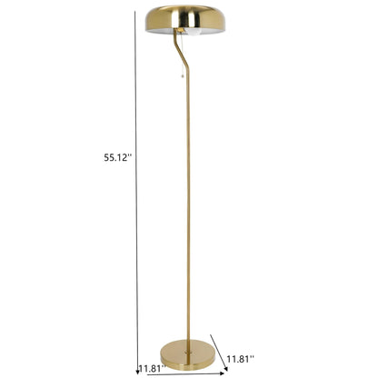 Spectra tall corner floor lamp in gold with curved stem and dome shade by HouseOfZazla on Tampa Home & Garden Store