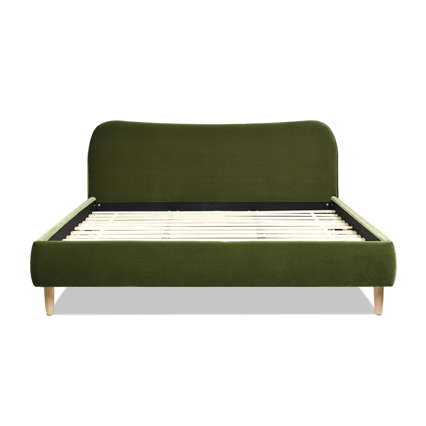 Curved Headboard and Upholstered Platform Bed
