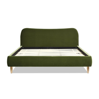 Curved Headboard and Upholstered Platform Bed