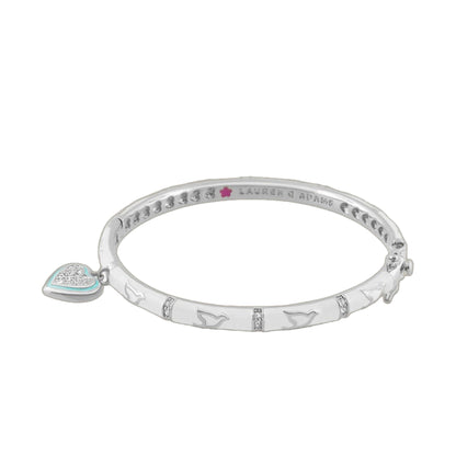 Peace and Dove Heart Bangle, bracelet with heart charm and crystals by Lauren G Adams on Tampa Home & Garden Store