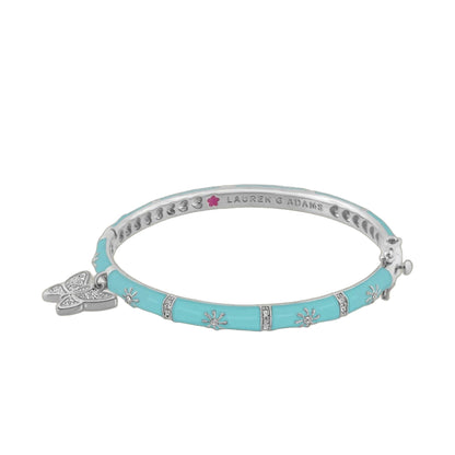 Charming 2 Butterfly Bangle bracelet turquoise enamel with silver accents by Lauren G Adams on Tampa Home & Garden Store