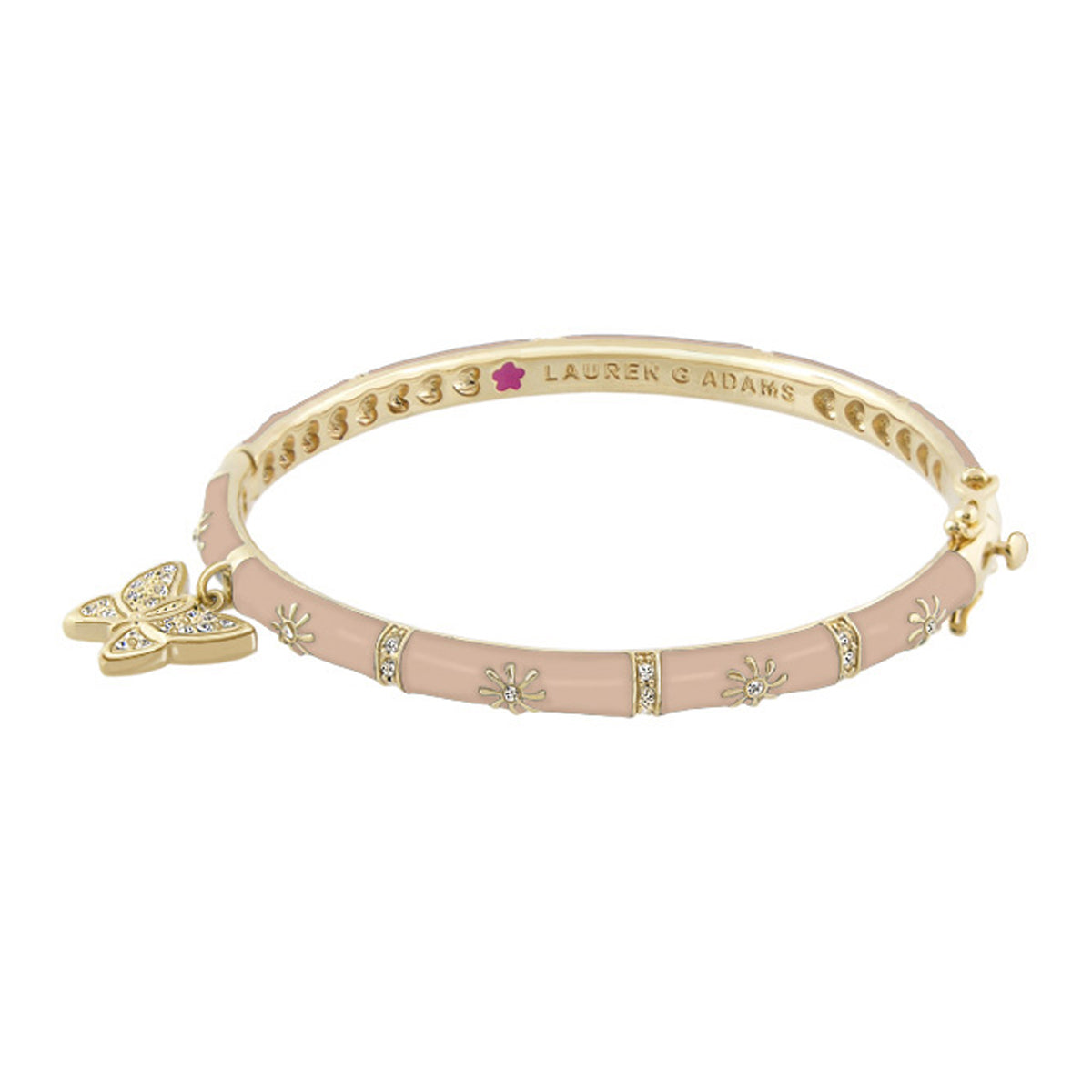 Charming 2 Butterfly Bangle in pink enamel with gold-tone accents by Lauren G Adams on Tampa Home & Garden Store
