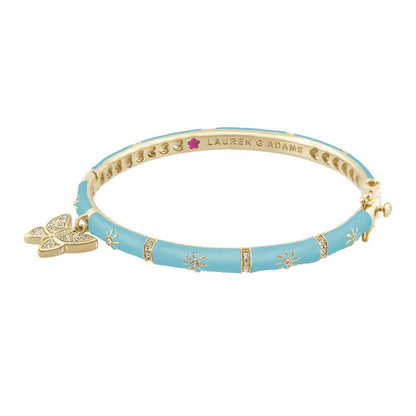 Charming 2 Butterfly Bangle turquoise enamel with gold-tone accents by Lauren G Adams on Tampa Home & Garden Store