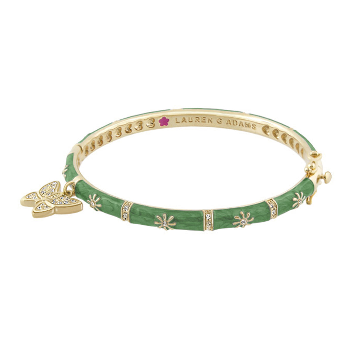 Charming 2 Butterfly Bangle bracelet in green enamel with gold accents Lauren G Adams on Tampa Home & Garden Store