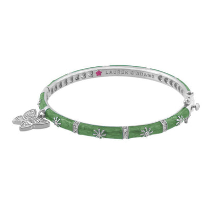 Bracelet Charming 2 Butterfly Bangle Lauren G Adams, enamel segments with silver charms on Tampa Home & Garden Store