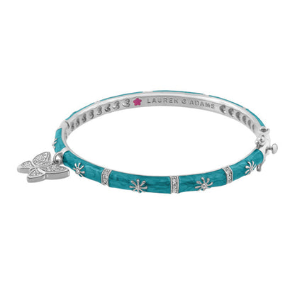 Charming 2 Butterfly Bangle turquoise enamel bracelet with charms by Lauren G Adams on Tampa Home & Garden Store