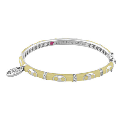 Charming 2 Link Bangle bracelet in yellow enamel with silver accents by Lauren G Adams on Tampa Home & Garden Store