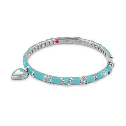 Charming 2 Love Bangle bracelet turquoise enamel with crystal LOVE by Lauren G Adams on Tampa Home & Garden Store