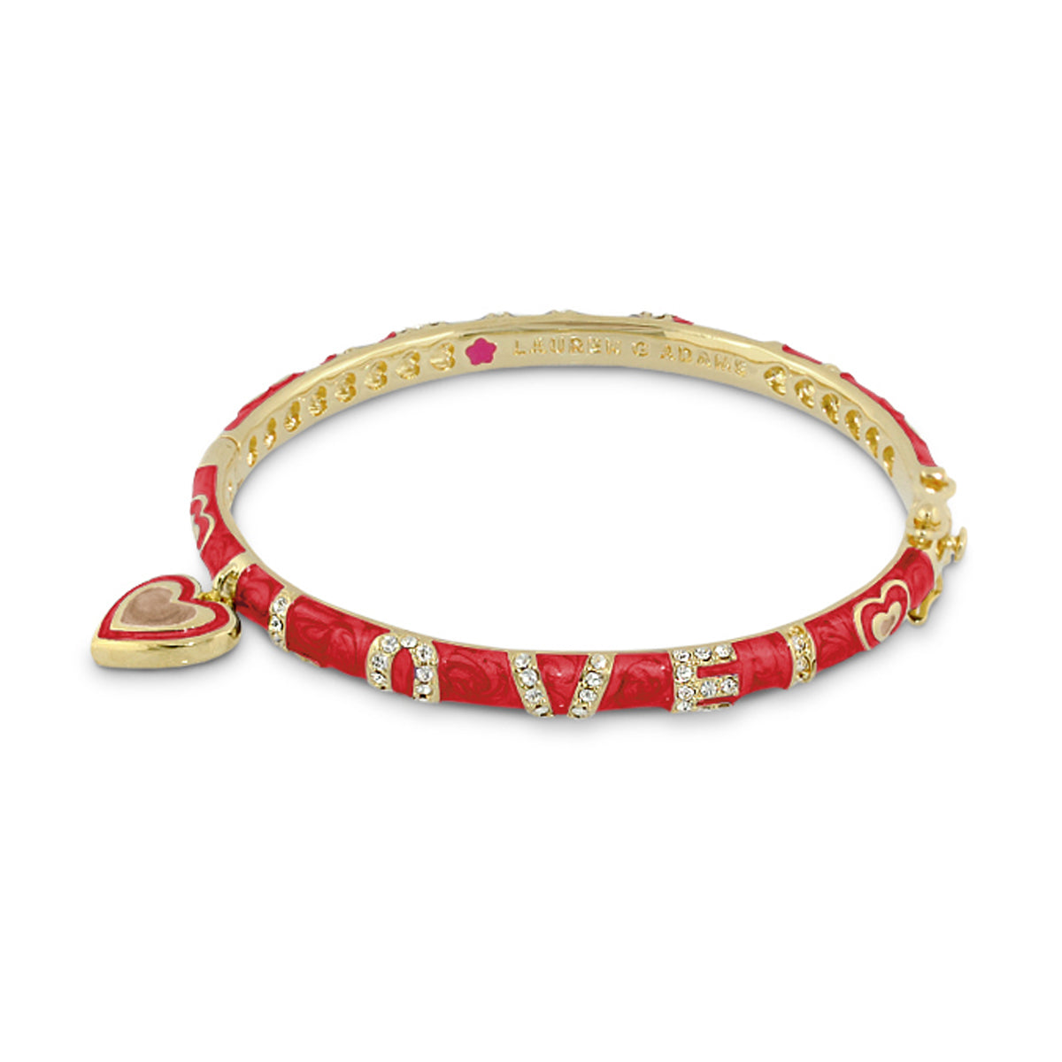 Charming 2 Love Bangle stackable bracelet red enamel with heart charm by Lauren G Adams on Tampa Home & Garden Store