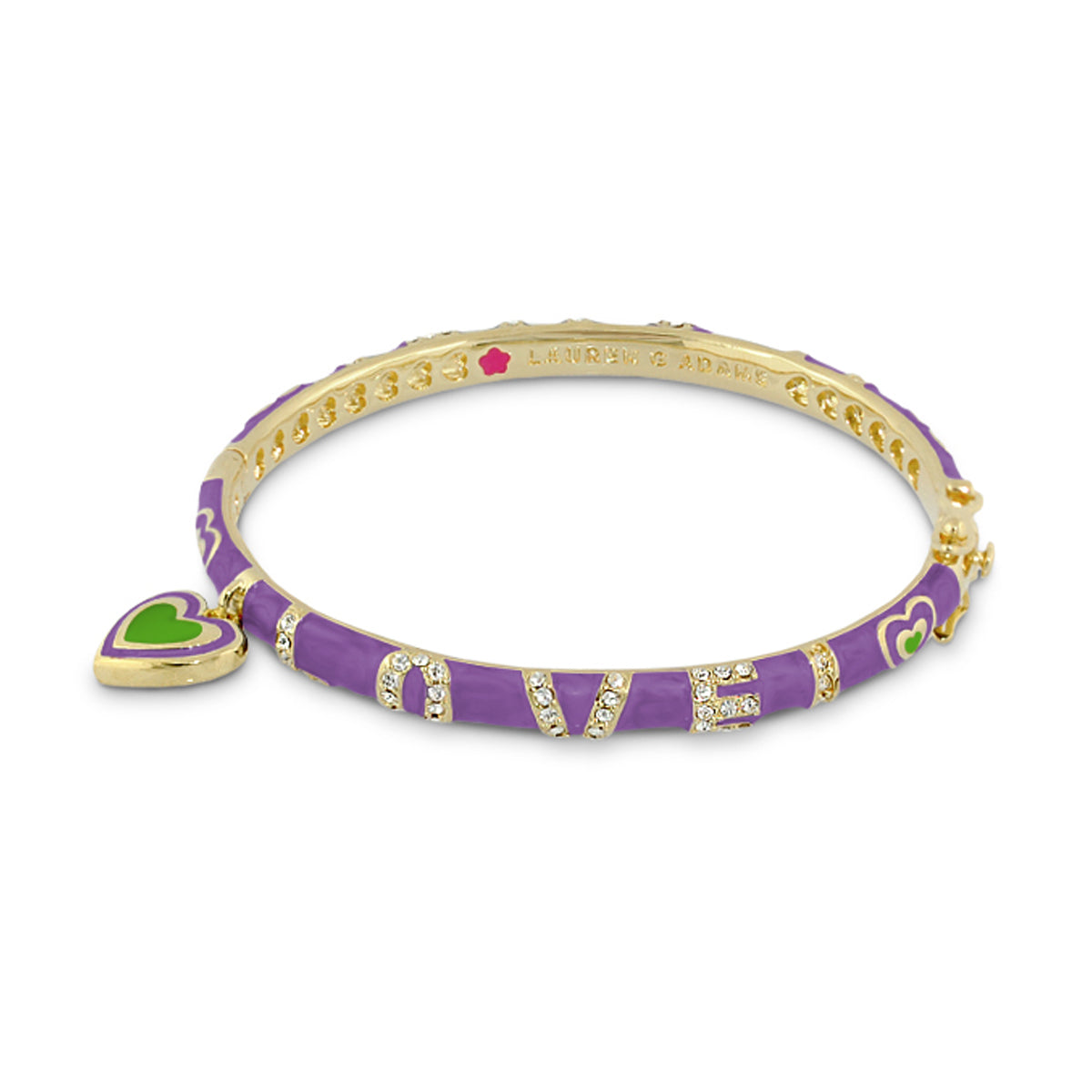 Charming 2 Love Bangle purple enamel stackable bracelet with crystal LOVE letters Lauren G Adams on Tampa Home & Garden Store