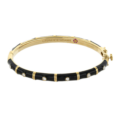 White and Gold Tiny Dots Stackable Bangle