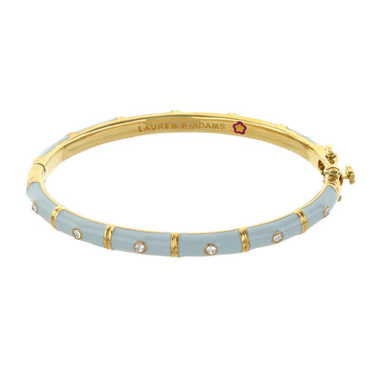 White and Gold Tiny Dots Stackable Bangle