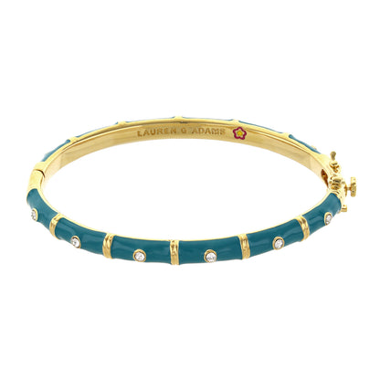 White and Gold Tiny Dots Stackable Bangle