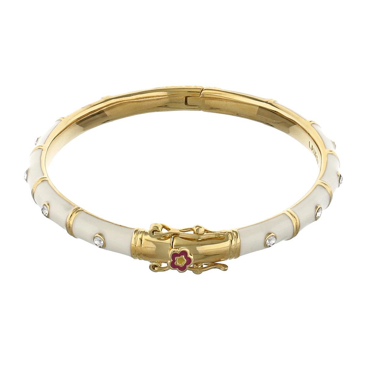 White and Gold Tiny Dots Stackable Bangle