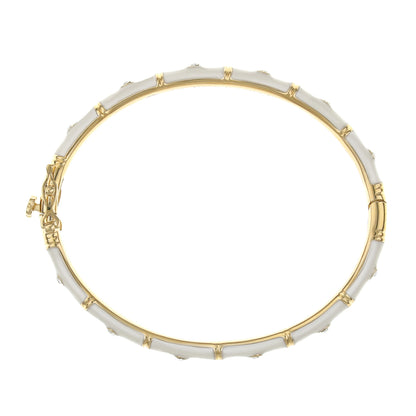 White and Gold Tiny Dots Stackable Bangle