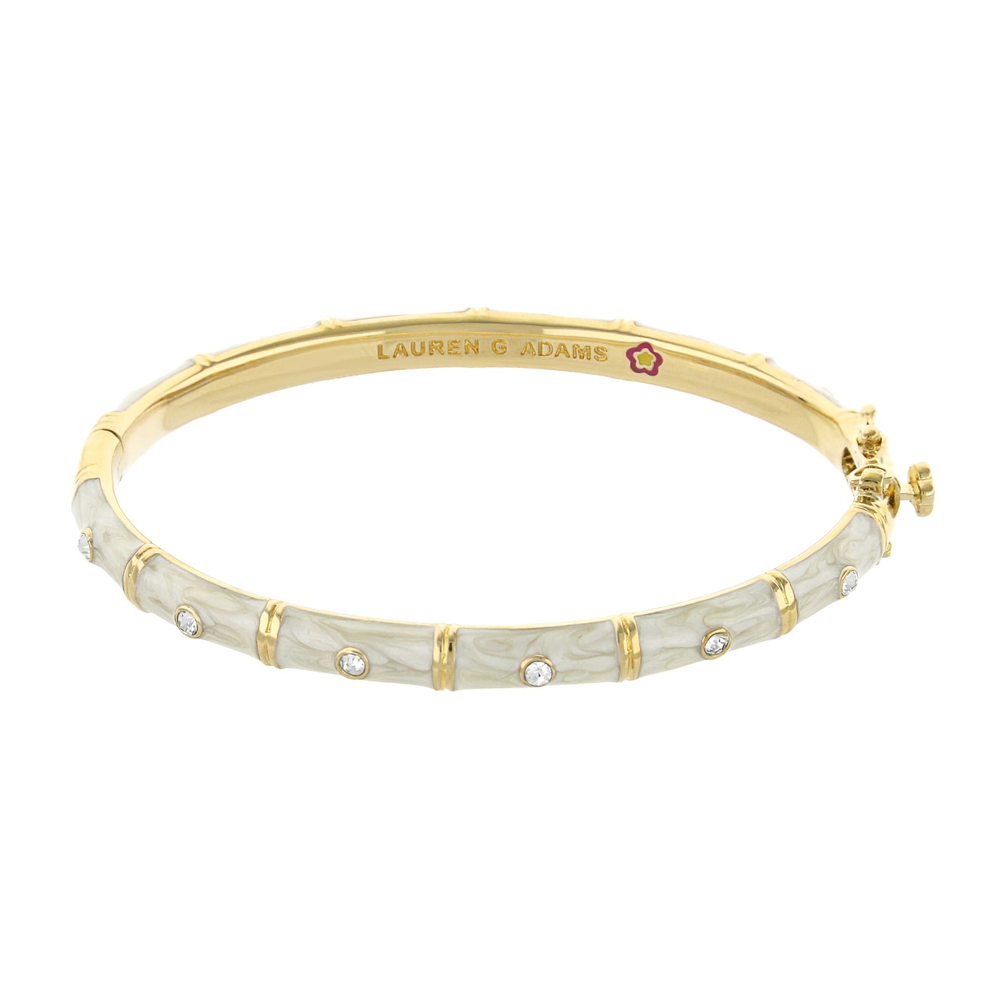 White and Gold Tiny Dots Stackable Bangle