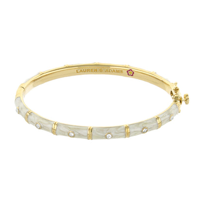 White and Gold Tiny Dots Stackable Bangle