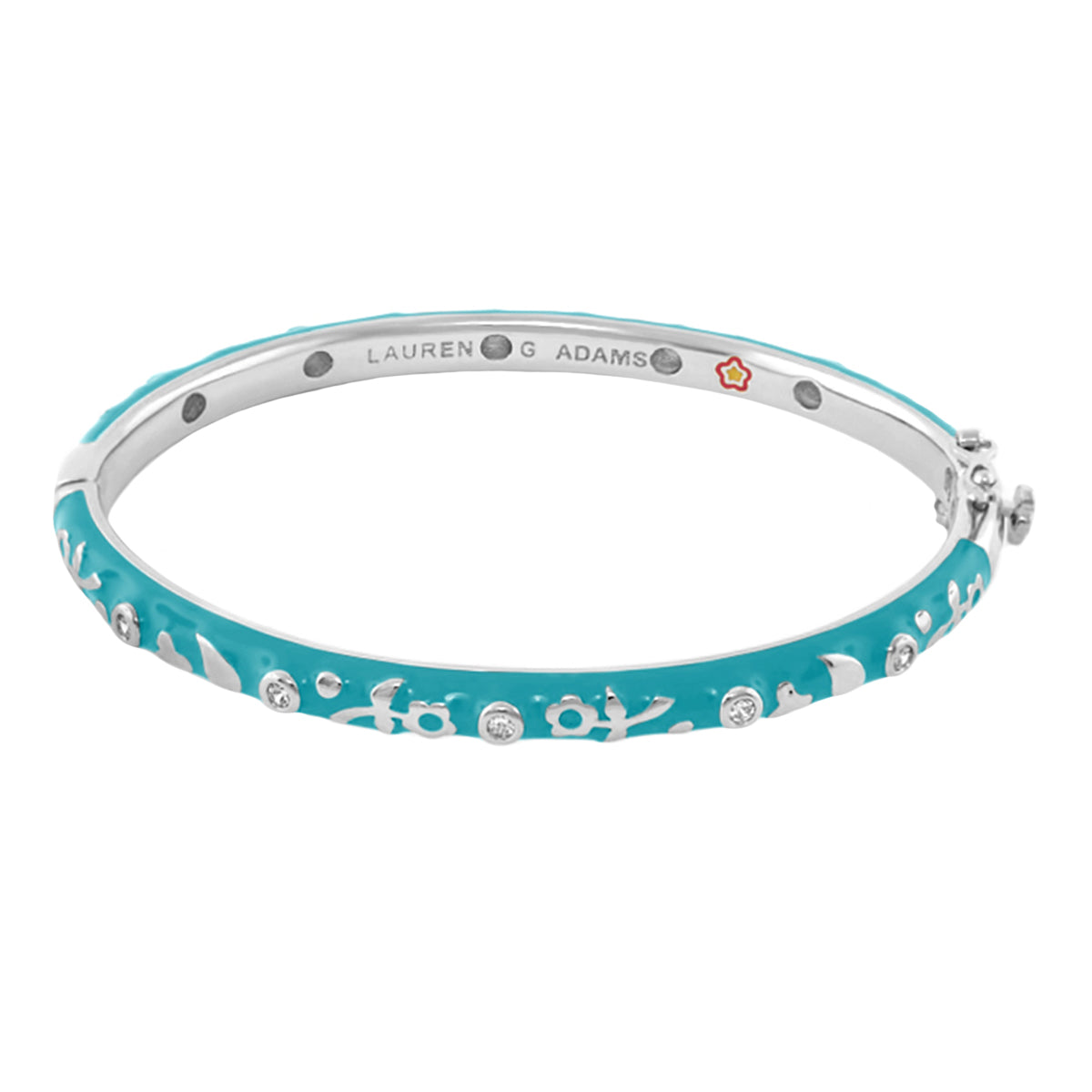 Stackable Desire Bangle teal bracelet with crystals Lauren Adams on Tampa Home & Garden Store