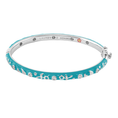 Stackable Desire Bangle teal bracelet with crystals Lauren Adams on Tampa Home & Garden Store