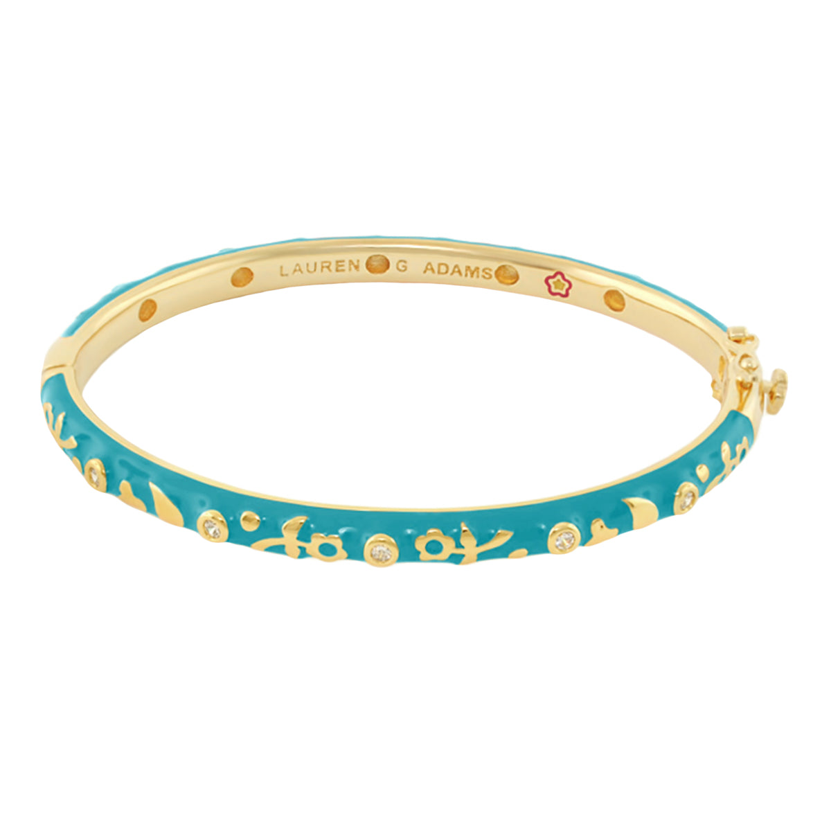 Stackable Desire Bangle turquoise enamel gold-tone flower & crystal bracelet by Lauren G Adams on Tampa Home & Garden Store