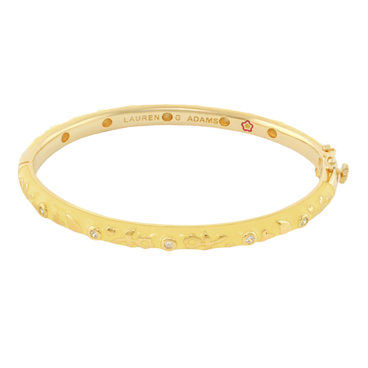 Stackable Desire Bangle — Flower & Crystal, gold-tone bracelet with crystals, Lauren G Adams on Tampa Home & Garden Store