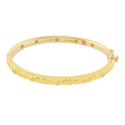 Stackable Desire Bangle — Flower & Crystal, gold-tone bracelet with crystals, Lauren G Adams on Tampa Home & Garden Store