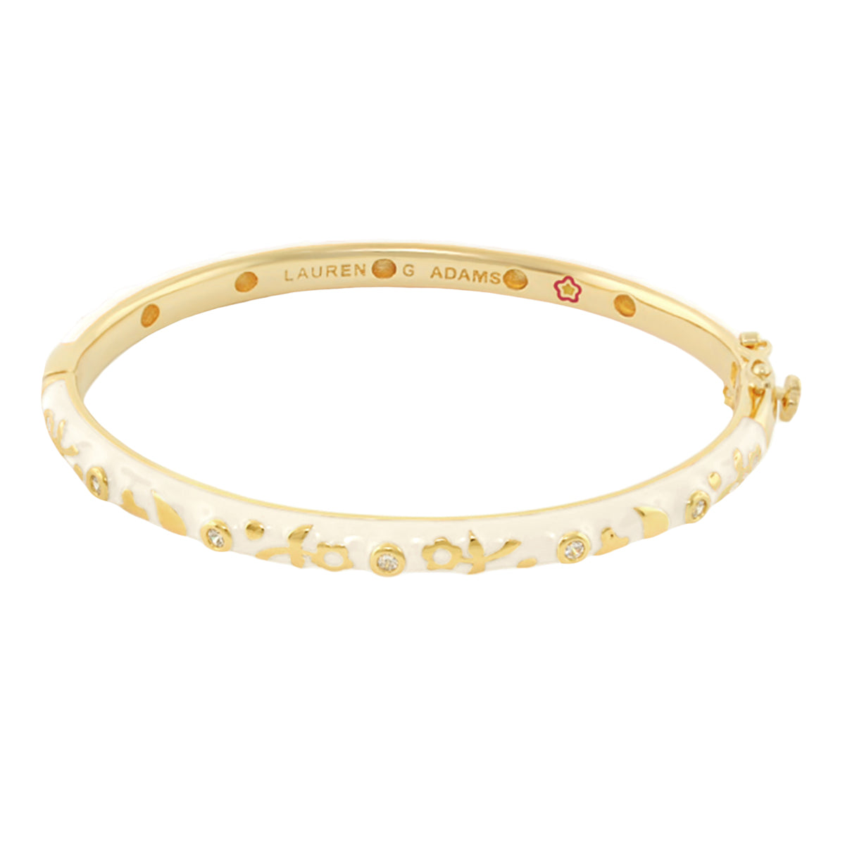 Stackable Desire Bangle Flower & Crystal with enamel accents by Lauren G Adams on Tampa Home & Garden Store
