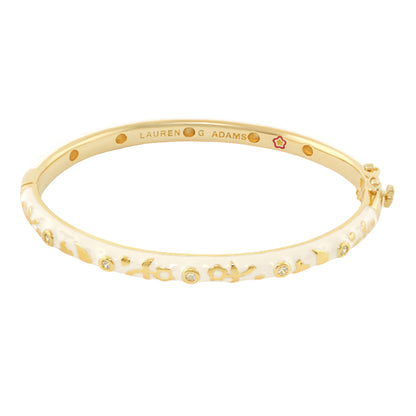 Stackable Desire Bangle Flower & Crystal with enamel accents by Lauren G Adams on Tampa Home & Garden Store