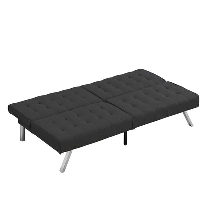 Modern Sofa Bed With Wood Frame and Steel Legs
