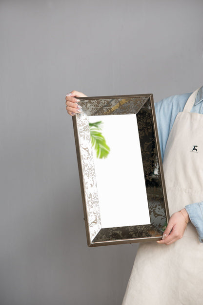 Antique rectangle wall mirror with floral metal frame HouseOfZazla on Tampa Home & Garden Store