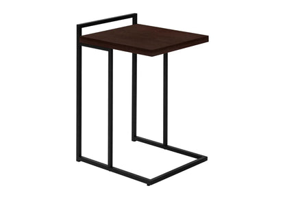 C-Shaped accent table with dark wood top and black metal frame by Unique Piece Furniture on Tampa Home & Garden Store