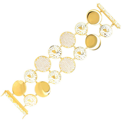 Hidden Hearts bracelet by Lauren G Adams – gold-tone circular links with crystal discs on Tampa Home & Garden Store