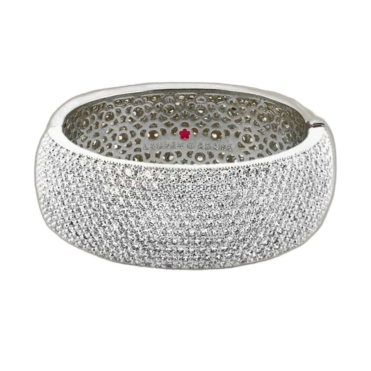 Thick Glamour Pave Bangle, Lauren G Adams eternity bracelet in silver with pavé crystals on Tampa Home & Garden Store