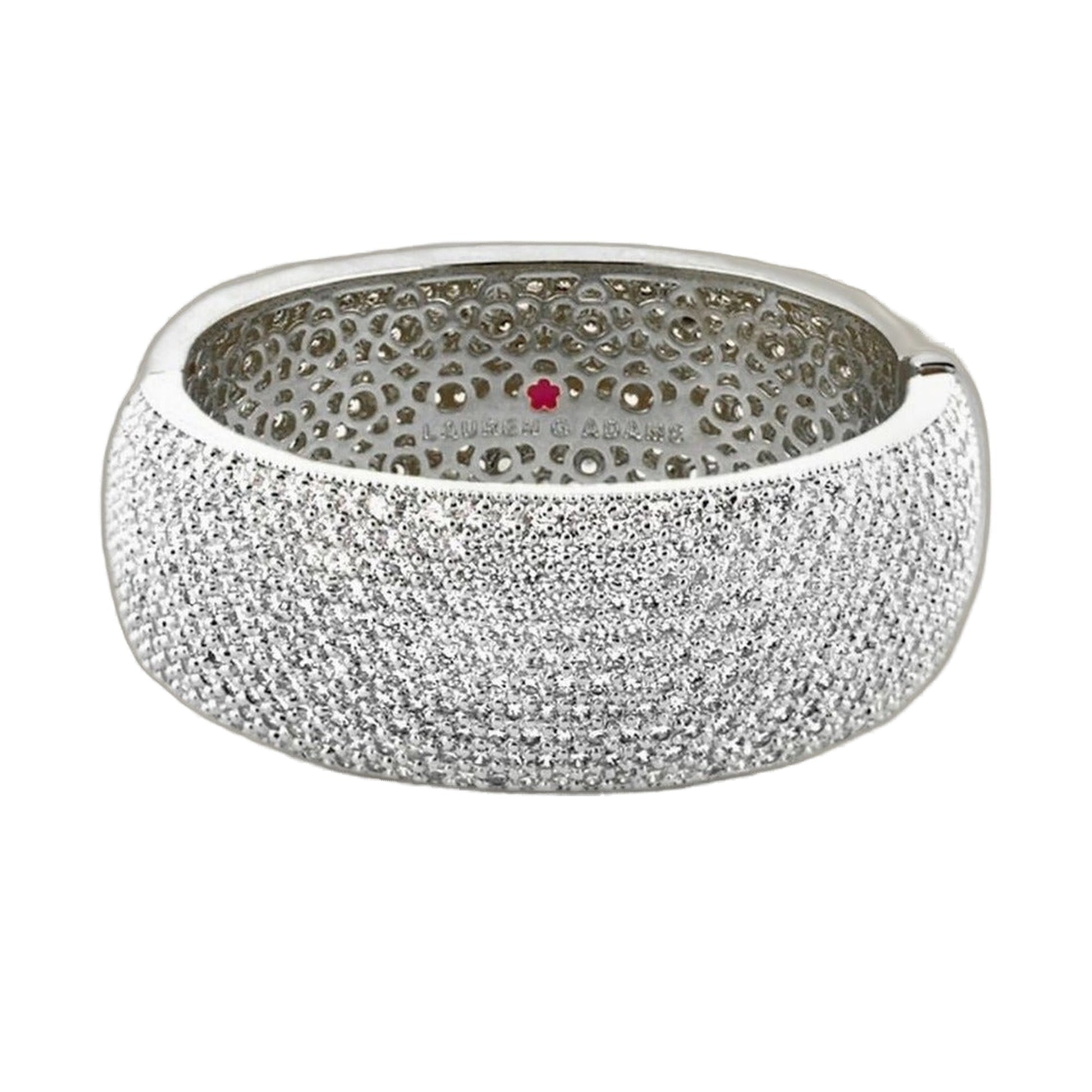 Thick Glamour Pave Bangle, Lauren G Adams eternity bracelet in silver with pavé crystals on Tampa Home & Garden Store