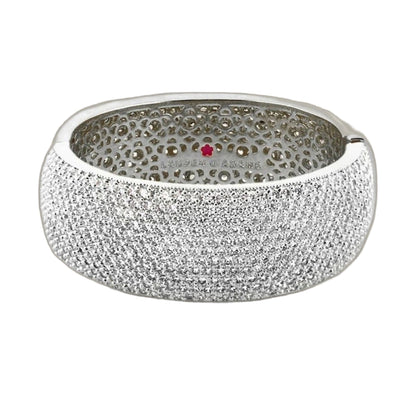 Thick Glamour Pave Bangle, Lauren G Adams eternity bracelet in silver with pavé crystals on Tampa Home & Garden Store