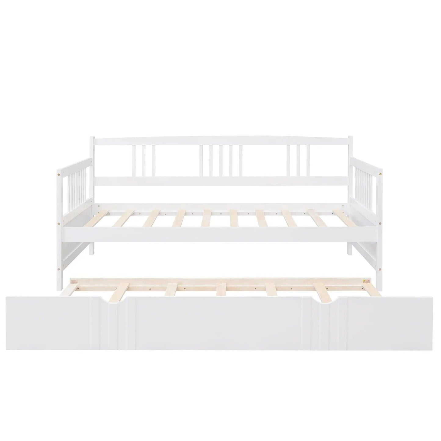 White wooden multifunctional modern daybed frame with slatted base and side storage drawer on Tampa Home & Garden Store