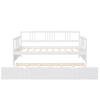 White wooden multifunctional modern daybed frame with slatted base and side storage drawer on Tampa Home & Garden Store