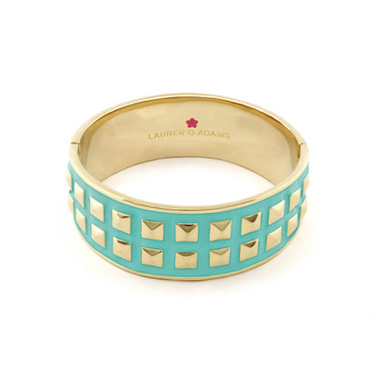 Stud Me Bangle turquoise enamel with gold-tone square studs bracelet by Lauren G Adams on Tampa Home & Garden Store