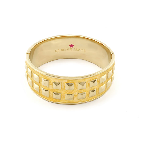 Stud Me Bangle gold-tone bracelet with square grid studs by Lauren G Adams on Tampa Home & Garden Store