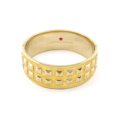 Stud Me Bangle gold-tone bracelet with square grid studs by Lauren G Adams on Tampa Home & Garden Store