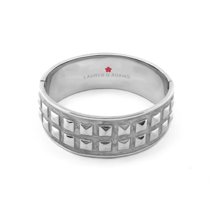 Stud Me Bangle by Lauren G Adams, silver-tone bracelet with square stud accents on Tampa Home & Garden Store