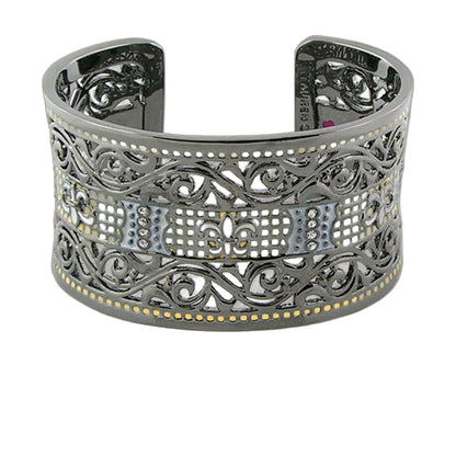 Knights of Love Cuff Bangle by Lauren G Adams, silver-tone filigree cuff bracelet on Tampa Home & Garden Store