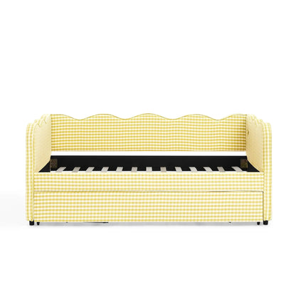Gingham Daybed With USB Port and Wave Design