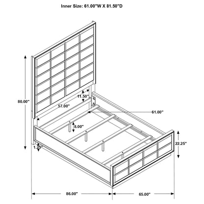 Drea Panel Bed by HouseOfZazla with grid-panel headboard and sturdy platform frame on Tampa Home & Garden Store