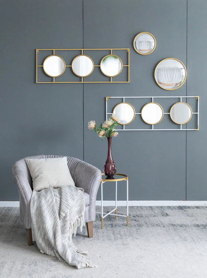 Three Mirror Wall Decor in Rectangular Frame