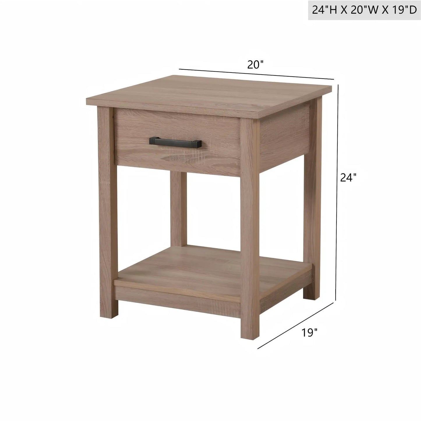 Salem Nightstand With Roller Drawer Glides