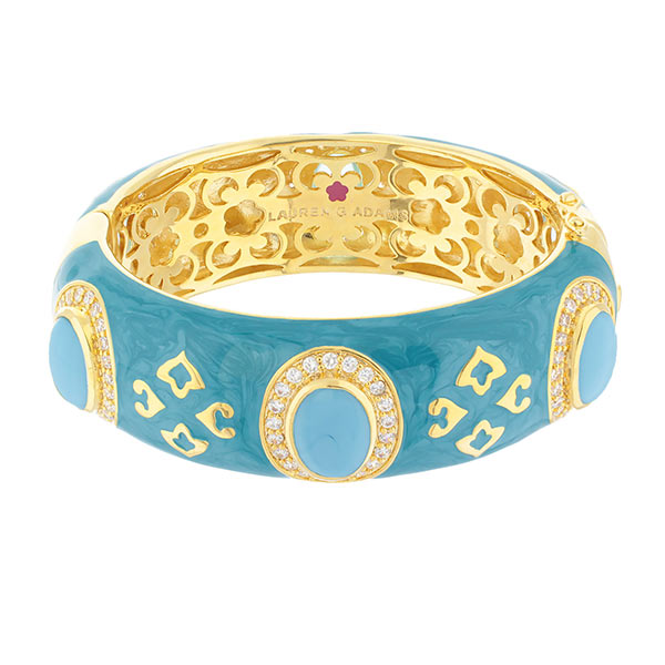 The Eilat Bangle turquoise enamel bracelet with gold-tone accents by Lauren G Adams on Tampa Home & Garden Store