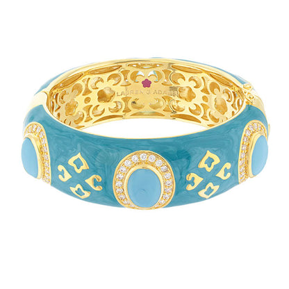 The Eilat Bangle turquoise enamel bracelet with gold-tone accents by Lauren G Adams on Tampa Home & Garden Store
