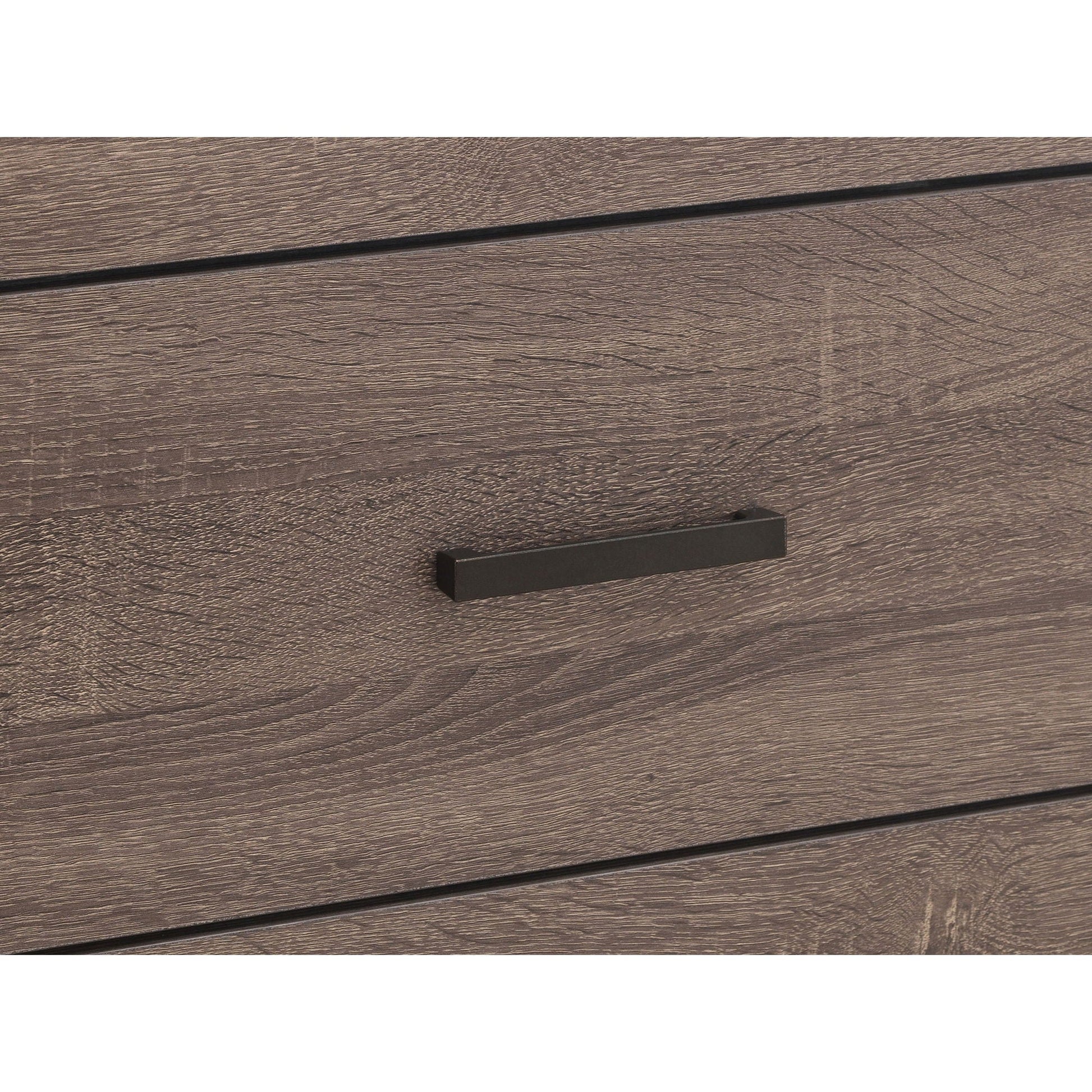 Geary slatted headboard panel bed set by HouseOfZazla in dark brown wood grain finish on Tampa Home & Garden Store