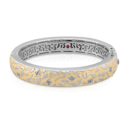 Fleur de Love bangle, Lauren G Adams gold and silver hinged bracelet with fleur-de-lis on Tampa Home & Garden Store